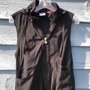 Black Vest Scrub Top